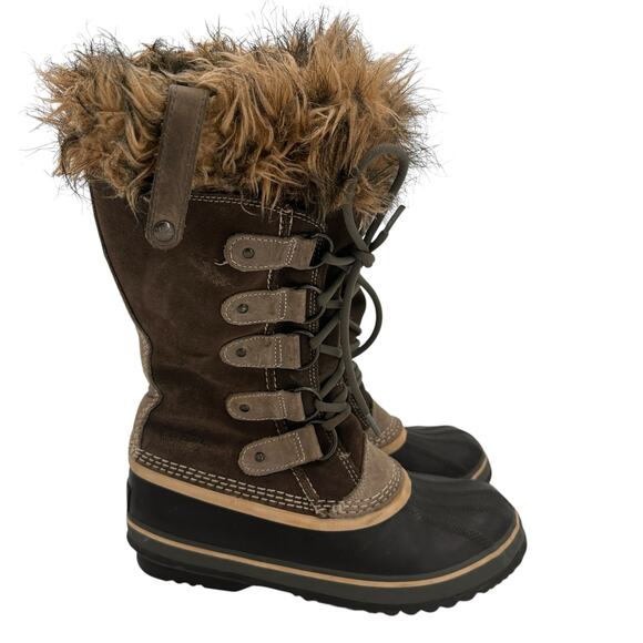Sorel Women's Grey Joan of Arctic Winter Leather Snow Boots Size 7 - Picture 1 of 8